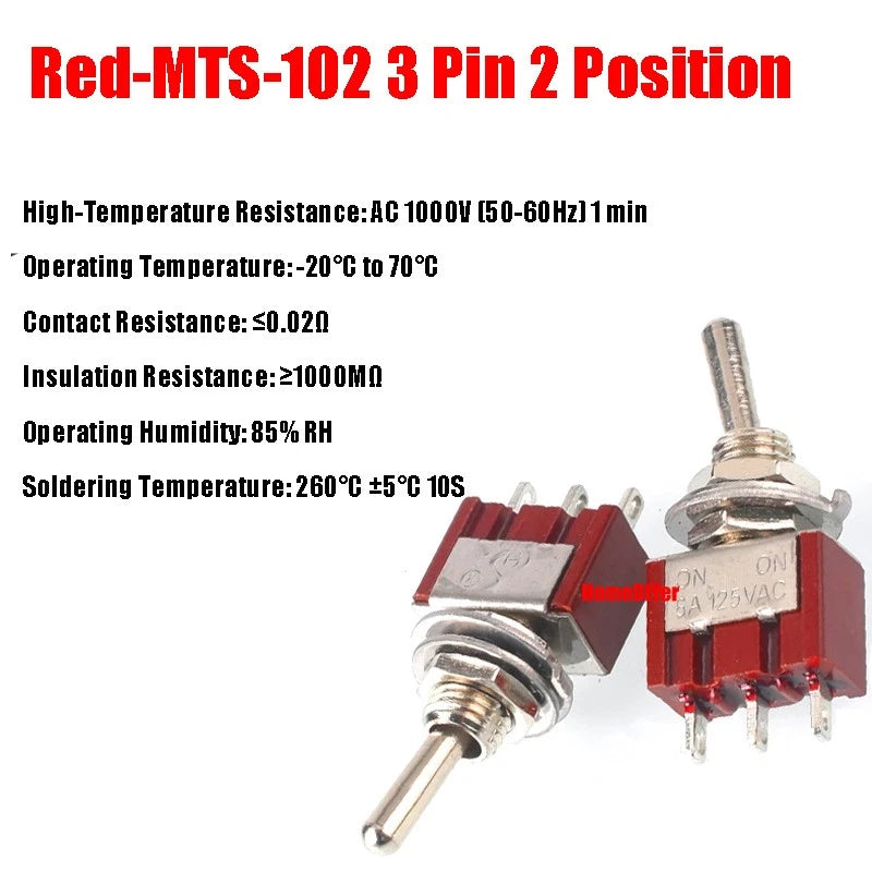 Mini Toggle Switch – MTS / SMTS / E-TEN / PS-102 / DS438 Series, 2 3 6-Pin Rocker Switches