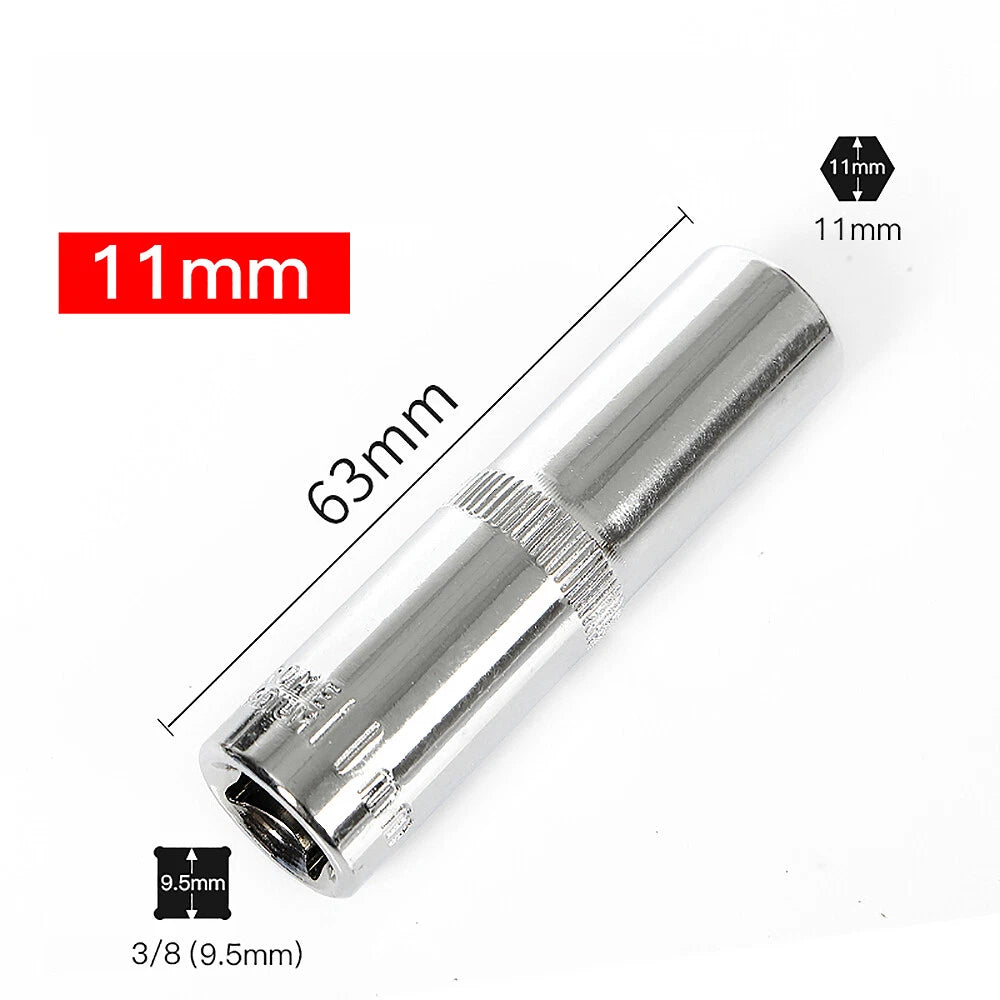 3/8" 6mm-24mm Hex Socket Drive Screwdriver Drill Set Ratchet Wrench Adapter Rod