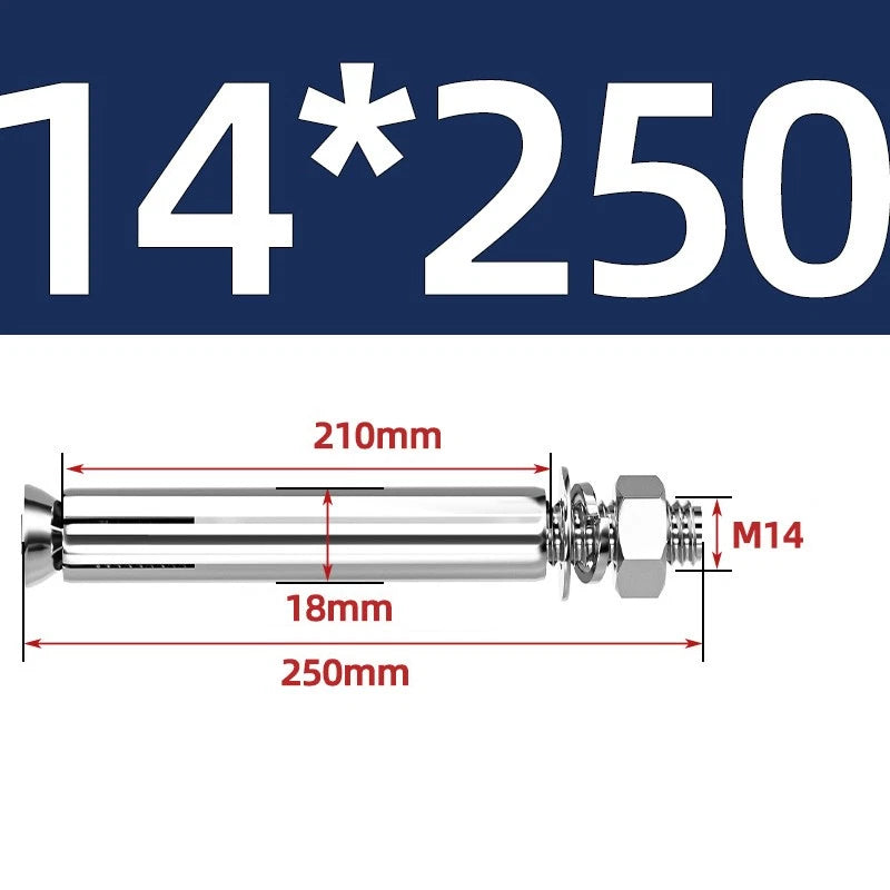 M6-M20 Stainless Steel Concrete Expansion Anchor Bolts – Extra Long