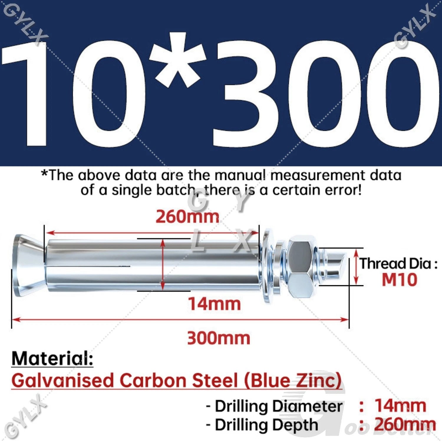 Concrete Expansion Bolts Wall Anchor Screws — M6 to M20 | Stainless Steel & Zinc Plated