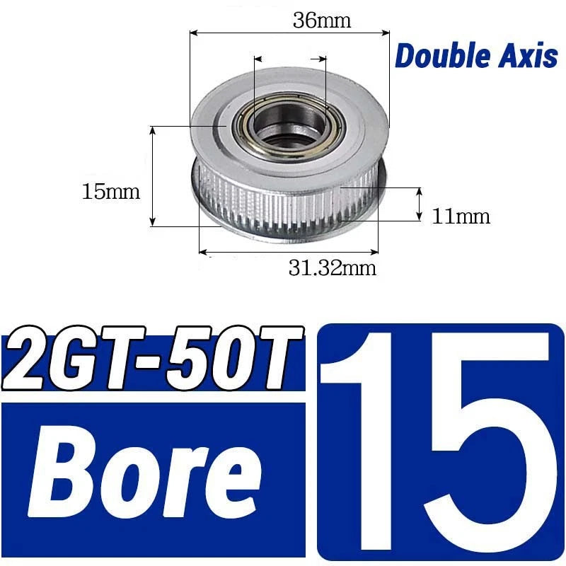 GT2 Timing Belt Pulley 16-100 Teeth 6-10mm Teeth Width Bore 3mm-25mm For 3D