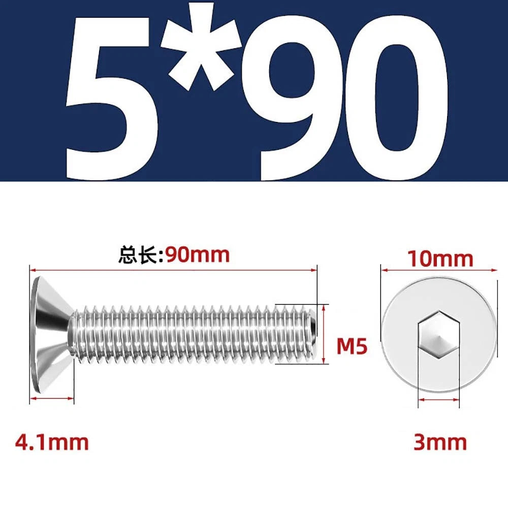 Countersunk Hex Socket Screws – A2 Stainless Steel, M2 to M16, DIN 7991, Fully Threaded