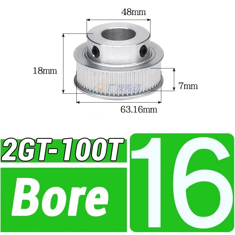 GT2 Timing Belt Pulley 16-100 Teeth 6-10mm Teeth Width Bore 3mm-25mm For 3D