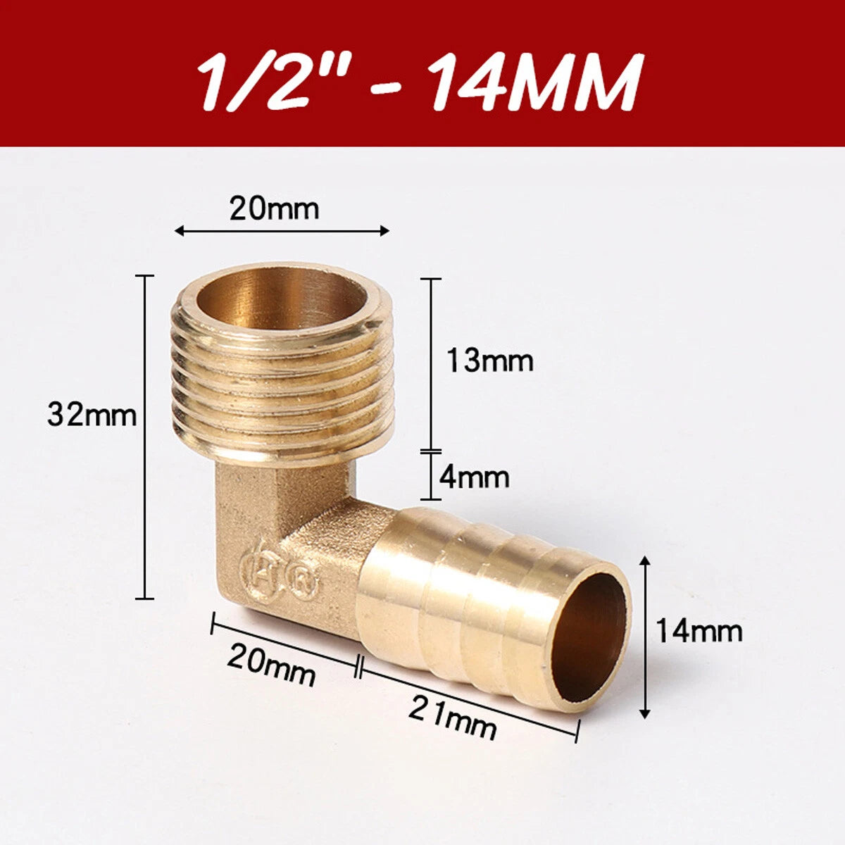 Brass 90° Elbow Barbed Hose Tail Fitting — Male & Female NPT Thread, Air Water