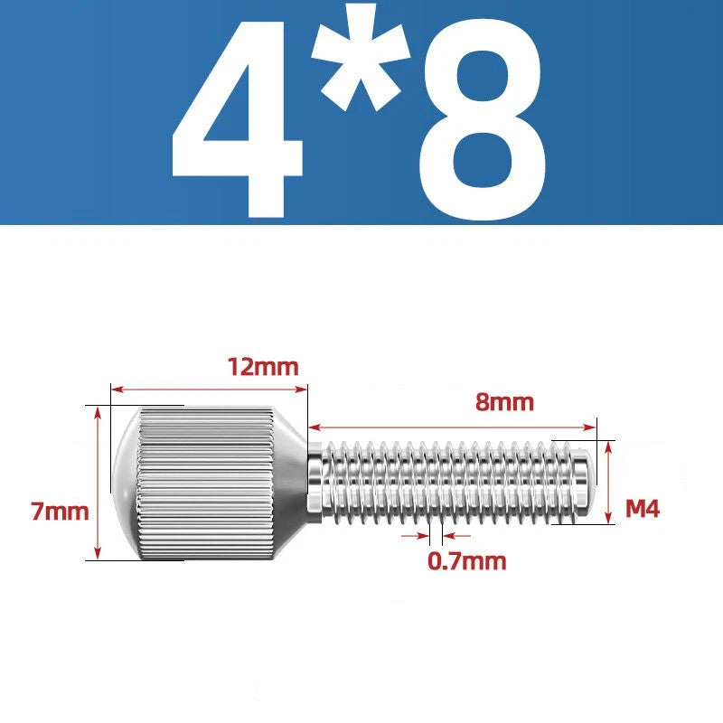 Knurled Thumb Screws – 304 Stainless Steel Small Head Thumbscrew Bolts M2–M8