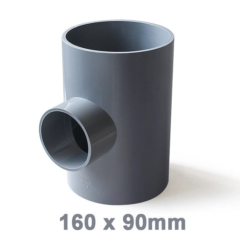 PVC Reducing Tee Pipe & Fittings Solvent Weld Pressure Adapter Connector Grey