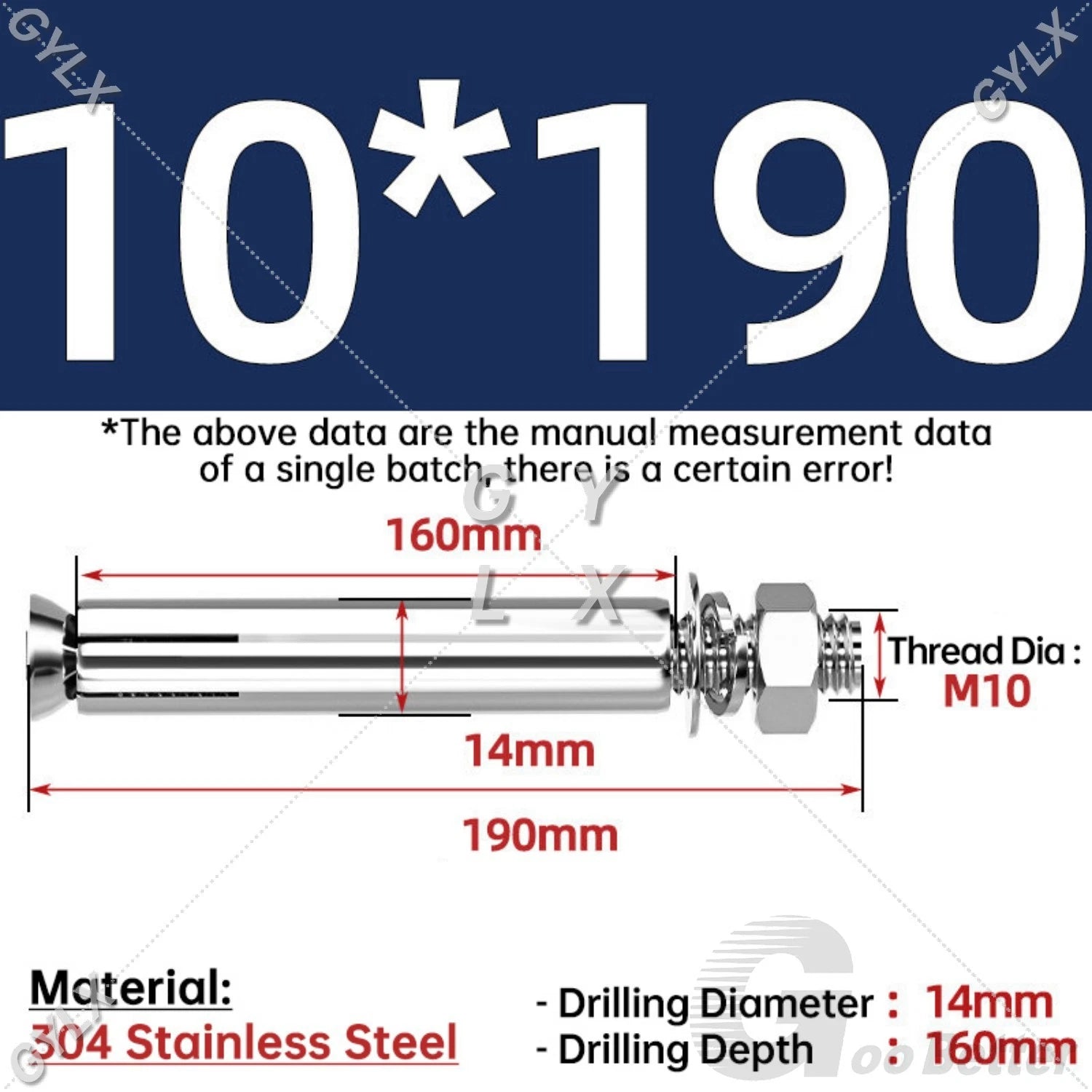 Concrete Expansion Bolts Wall Anchor Screws — M6 to M20 | Stainless Steel & Zinc Plated