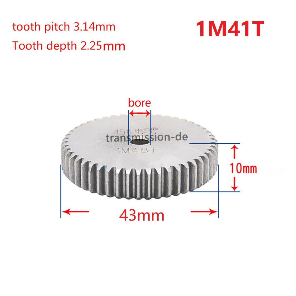 1 Mod 45# Steel Spur Gears Pinion Gear Thickness 10mm 12-160 Teeth For 3D CNC