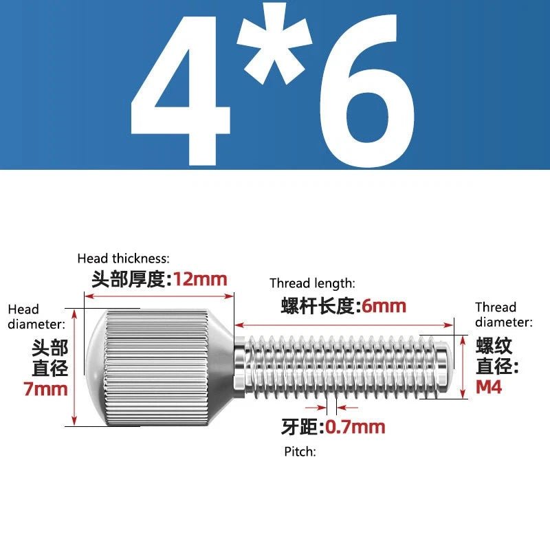 A2 Stainless Steel Knurled Thumb Screws – Small Head, Hand Tighten Fasteners (M2 to M8) - HomeDIYer