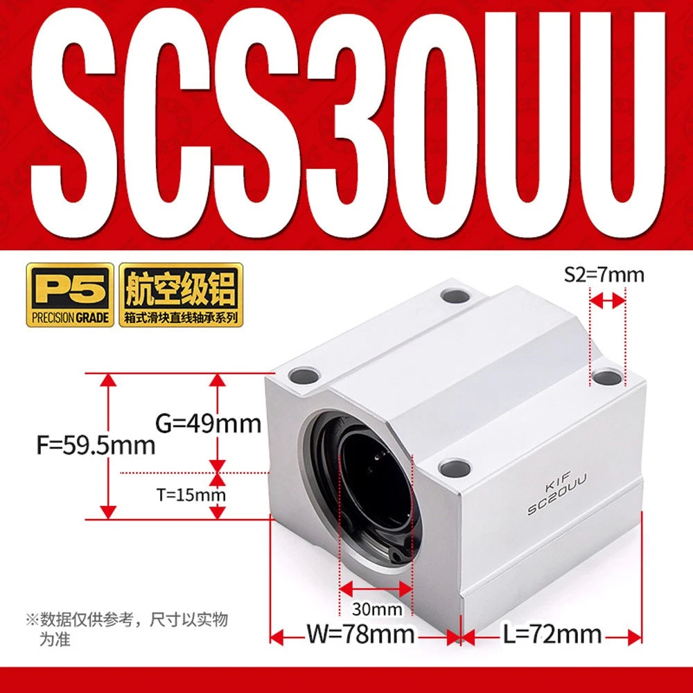 SCS/SBR/TBR/SC-VUU Linear Motion Ball Bearings Diameter 8~60mm Slide Bushing CNC