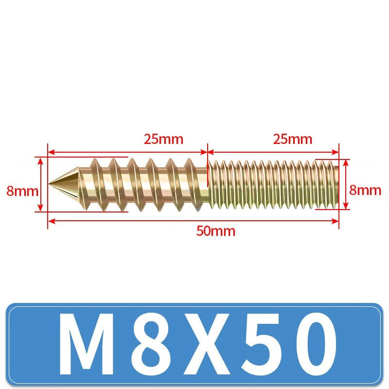 M4 M5 M6 M8 M10 M12 WOOD TO METAL DOWELS DOUBLE ENDED THREADED FURNITURE SCREWS