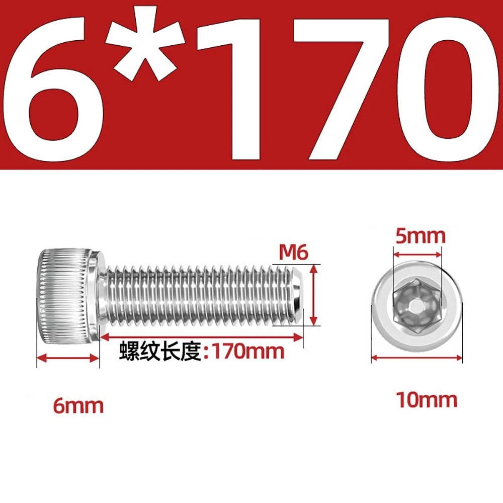 Socket Head Cap Screws – A2 Stainless Steel, M6 to M24, Hex Drive (DIN 912)