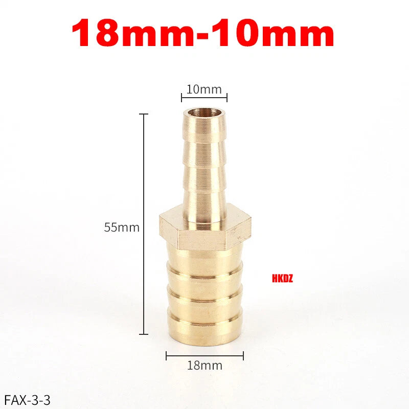 Brass Barbed Hosetail Straight Connector — Air Water Fuel Gas Hose Joiner