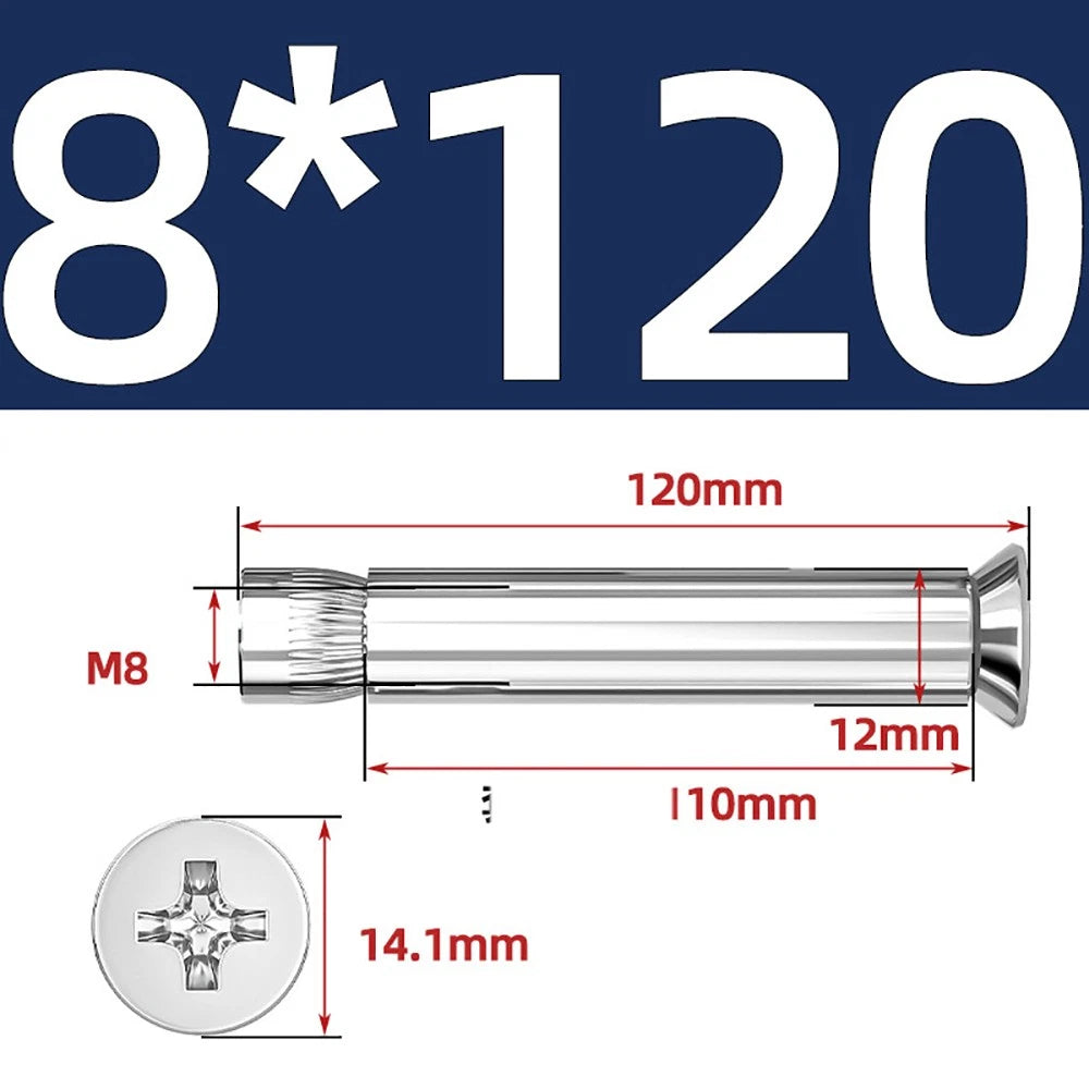 Sleeve Anchor Countersunk Phillips Expansion Bolts M6–M12 | 304/201 SS & Zinc