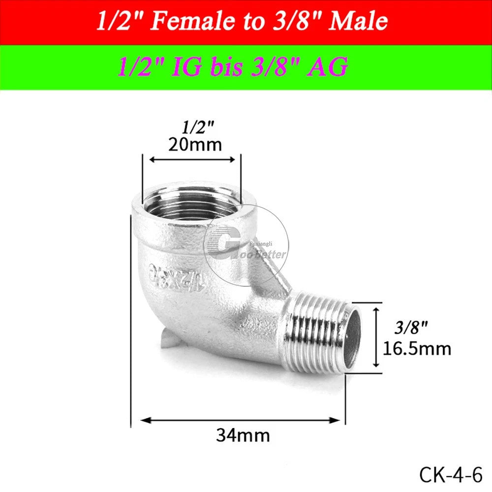 A2 Stainless Steel BSP Reducer Elbow Pipe Fittings | 1/8" to 4" Male Female