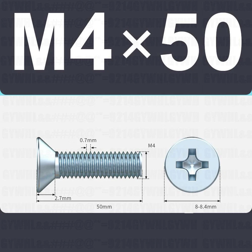 M3–M12 Zinc Plated Phillips Countersunk Machine Screws DIN 965 | Flat Head Bolts