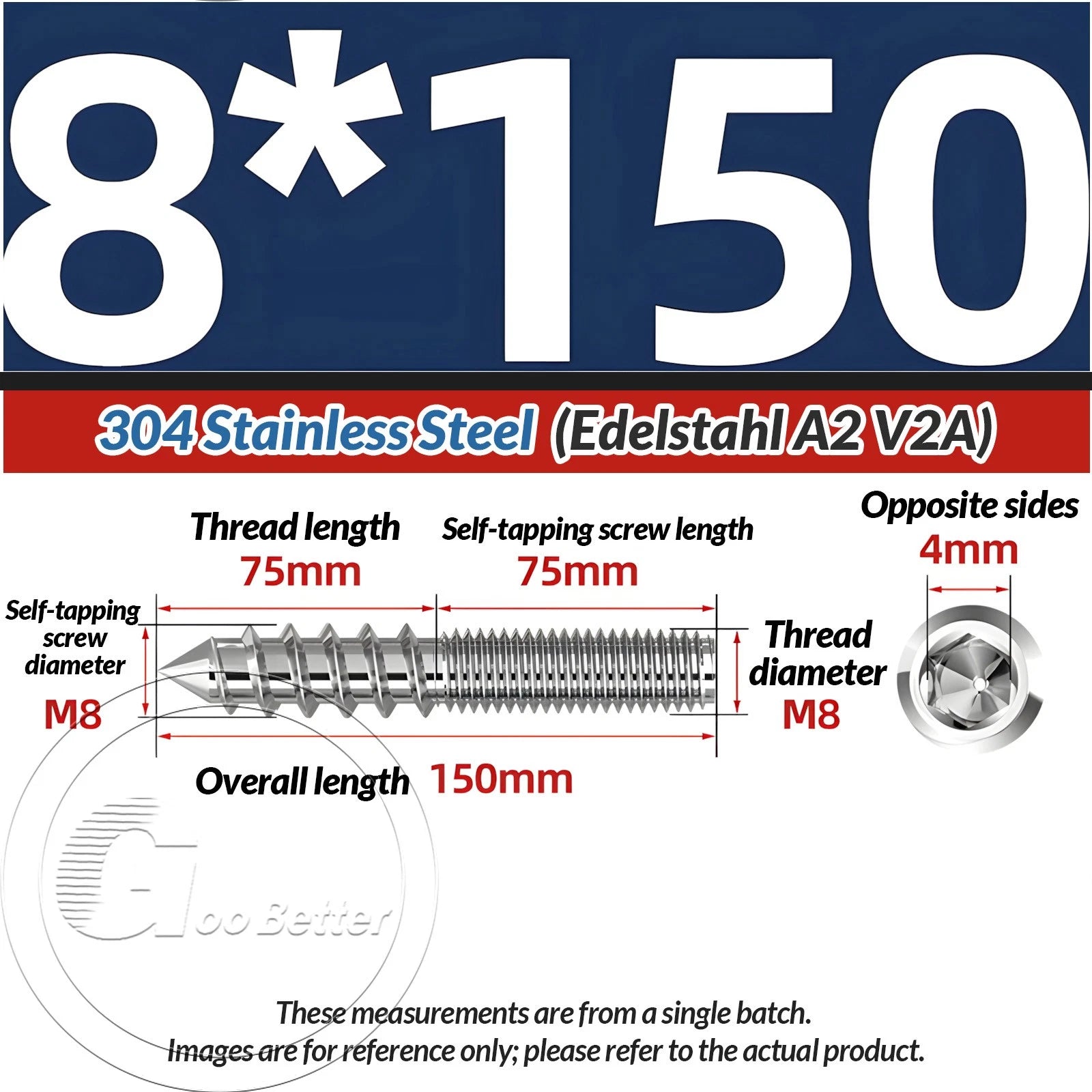 STAINLESS STEEL Wood To Metal Dowels Hanger Bolts Dual Thread Screws Furniture