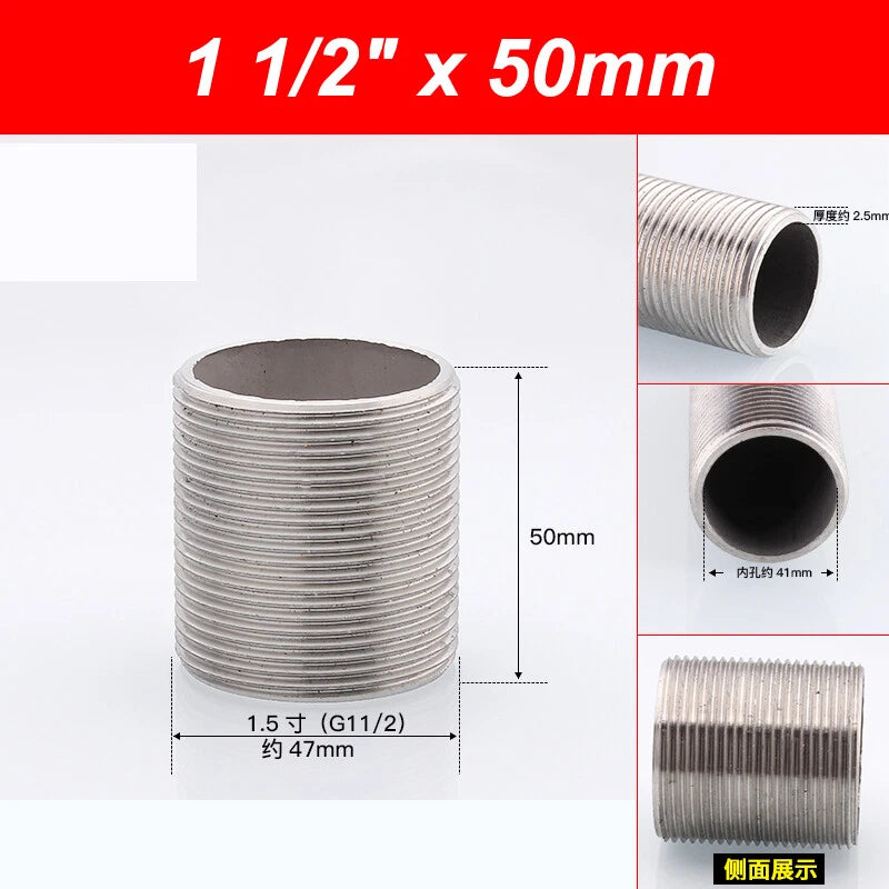 A2 Stainless Steel Male Threaded Rod Connector Stud — Pipe Fitting Bar