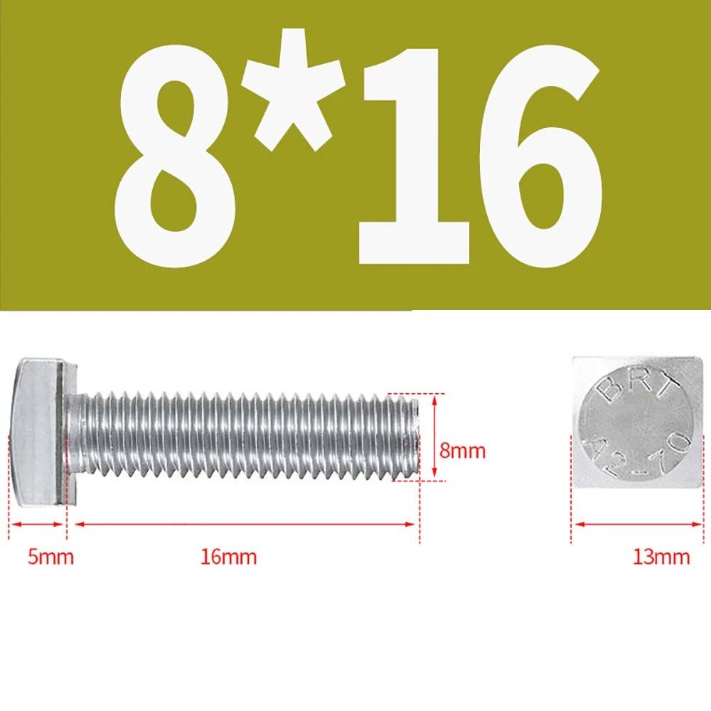 M4 M5 M6 M8 Square Head Bolts Full Thread 304 Stainless Steel — 12 to 80mm - HomeDIYer