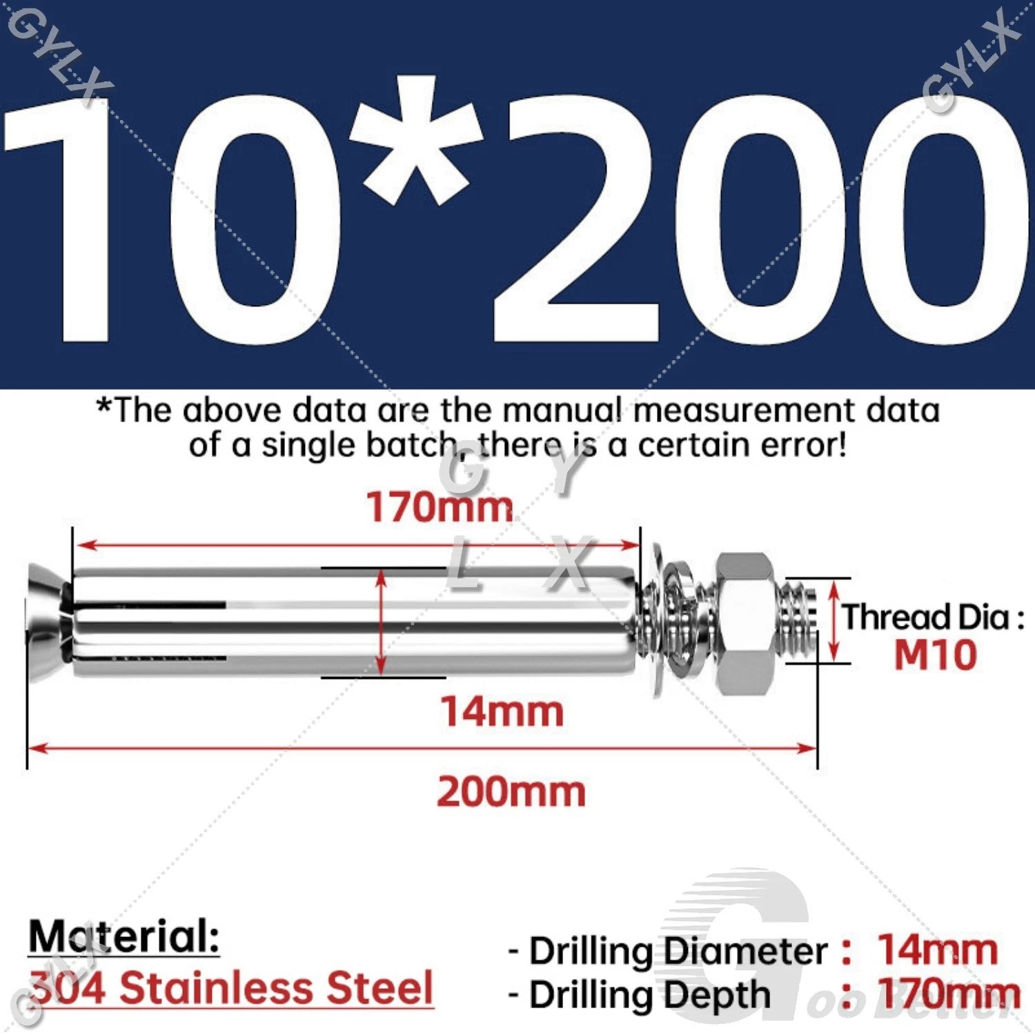 Concrete Expansion Bolts Wall Anchor Screws — M6 to M20 | Stainless Steel & Zinc Plated
