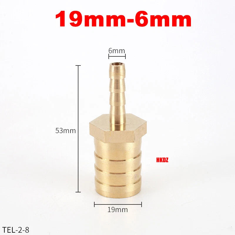 Brass Barbed Hosetail Straight Connector — Air Water Fuel Gas Hose Joiner