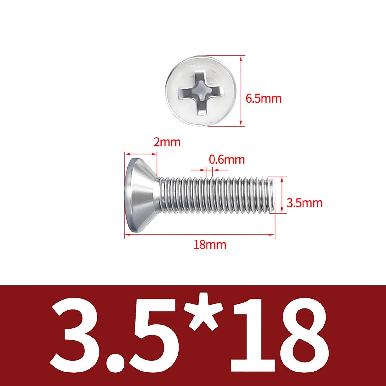 M3–M10 Phillips Countersunk Machine Screws – A2 Stainless Steel, Flat Head, Fully Threaded (3–100mm Overall Length)
