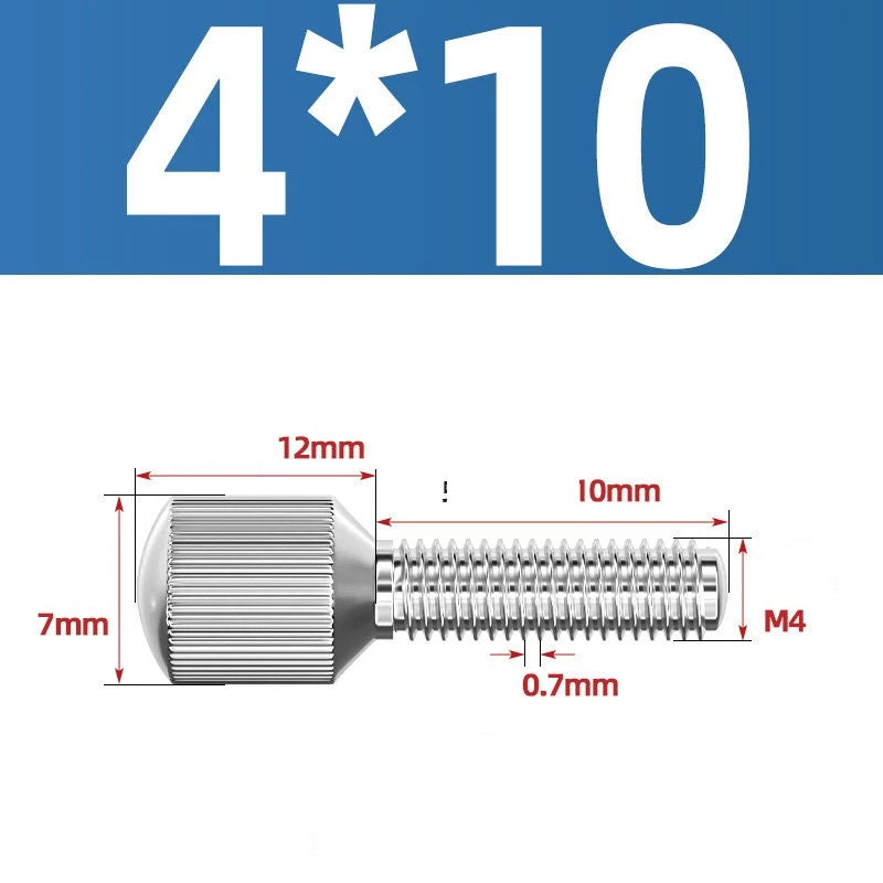 Knurled Thumb Screws – 304 Stainless Steel Small Head Thumbscrew Bolts M2–M8