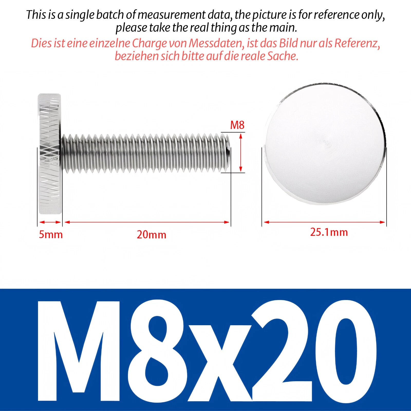 Knurled Thumb Screws Large Flat Head 304 A2 Stainless Steel M3 M4 M5 M6 M8 M10
