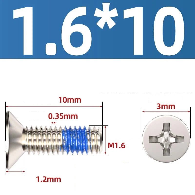 M1.2–M6 Phillips Flat Head Machine Screws | Carbon Steel | Black & Nickel Plated - HomeDIYer