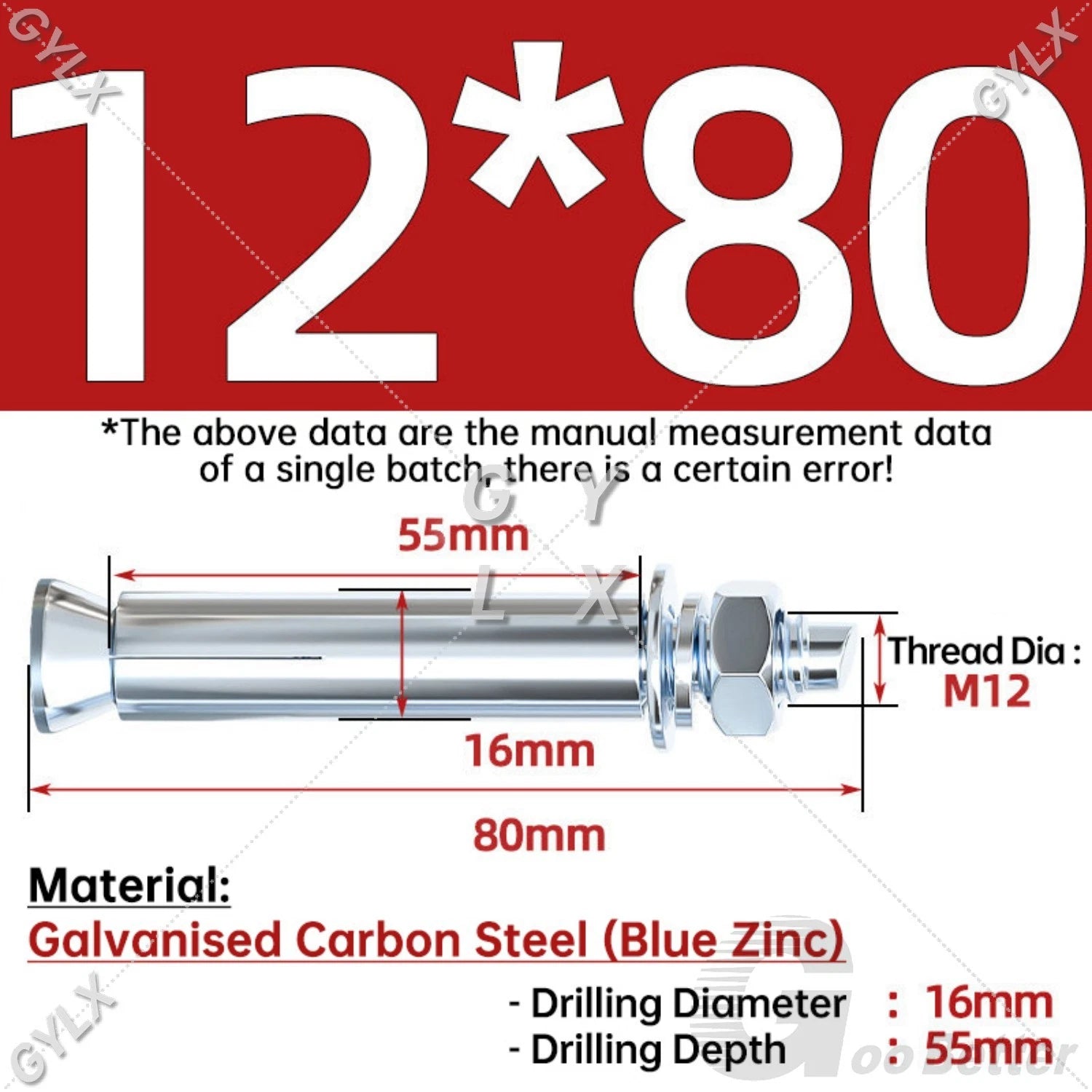 Concrete Expansion Bolts Wall Anchor Screws — M6 to M20 | Stainless Steel & Zinc Plated