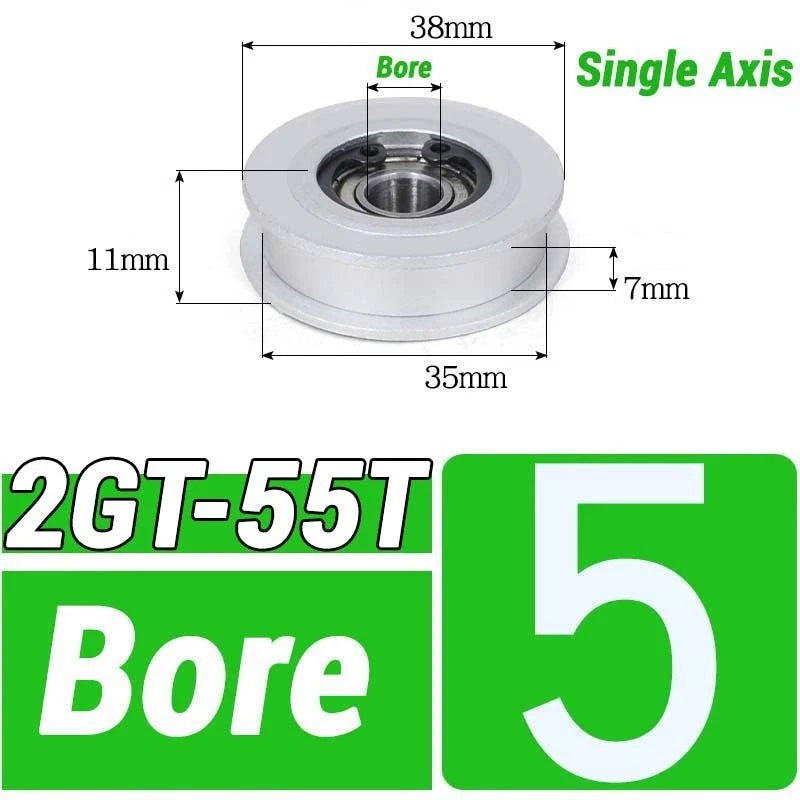 GT2 Timing Belt Pulley 16-100 Teeth 6-10mm Teeth Width Bore 3mm-25mm For 3D