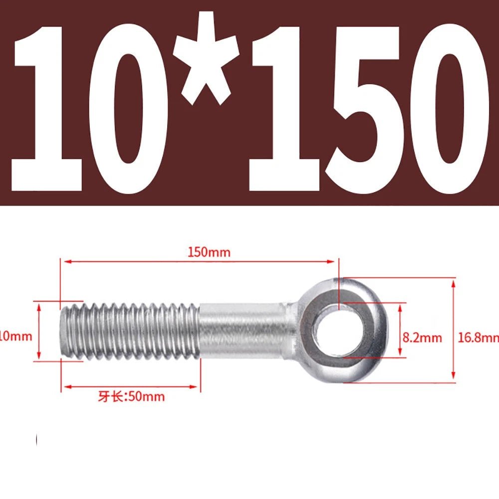 M5 - M24 A2 304 Stainless Steel Partially Threaded Forged Eye Bolts with Rings for Wire Rope & Hanging - HomeDIYer