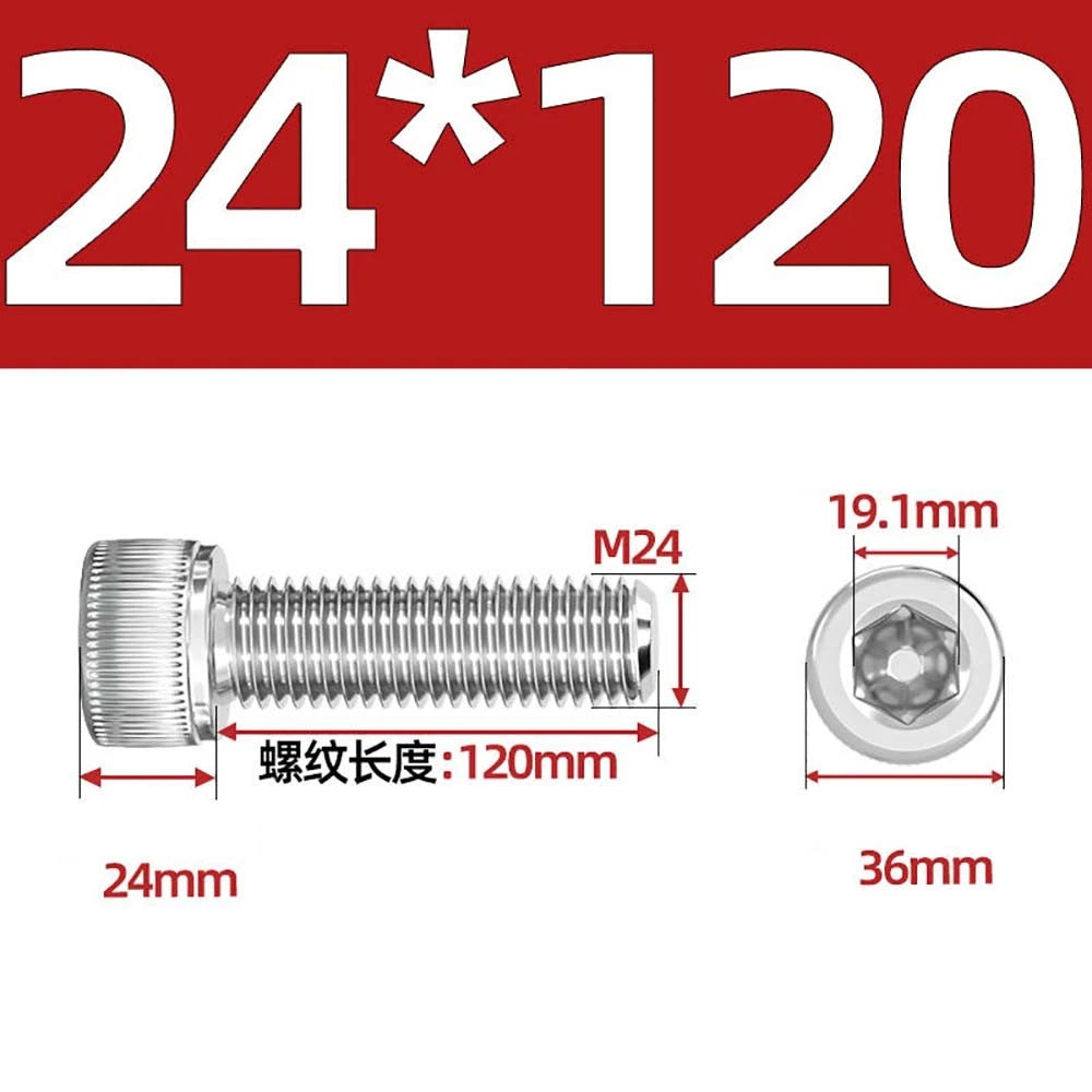 Socket Head Cap Screws – A2 Stainless Steel, M6 to M24, Hex Drive (DIN 912)
