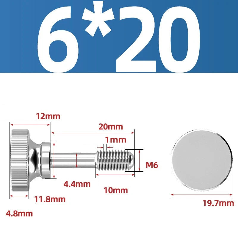 Knurled Thumb Screws Stainless Steel — M2 M2.5 M3 M4 M5 M6 M8 M10 Hand Knob Bolts