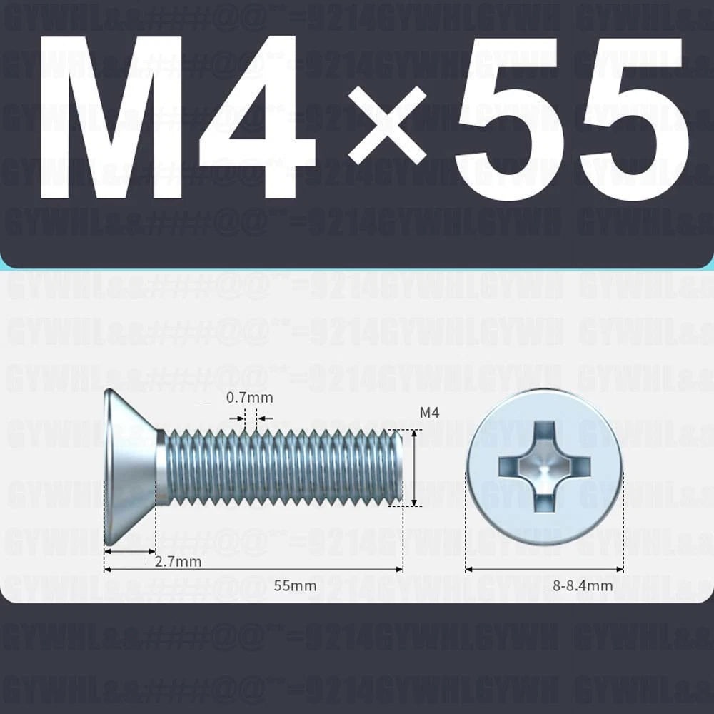 M3–M12 Zinc Plated Phillips Countersunk Machine Screws DIN 965 | Flat Head Bolts