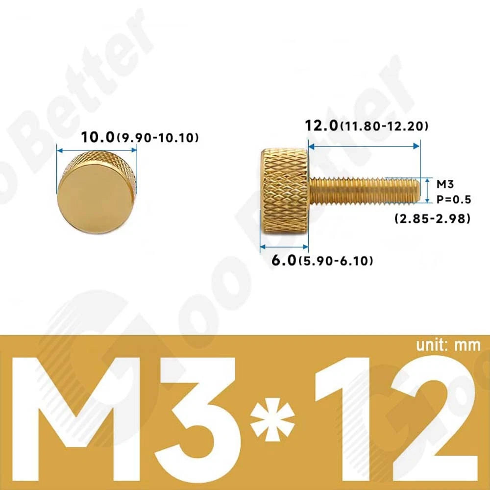 M3 M4 Knurled Thumb Screws – Aluminum Alloy Flat Head Hand Knob Bolts