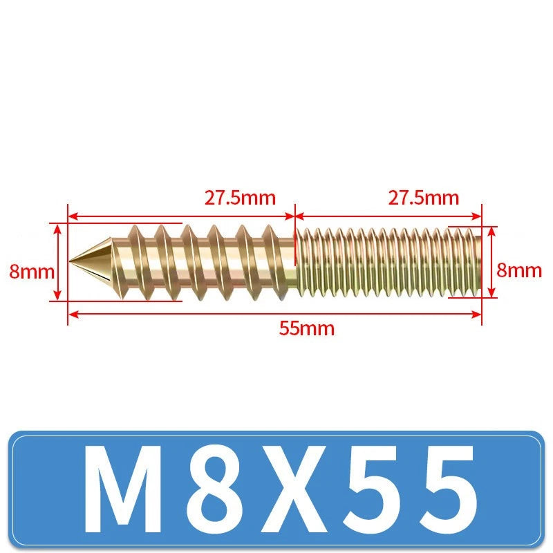 M4 M5 M6 M8 M10 M12 WOOD TO METAL DOWELS DOUBLE ENDED THREADED FURNITURE SCREWS
