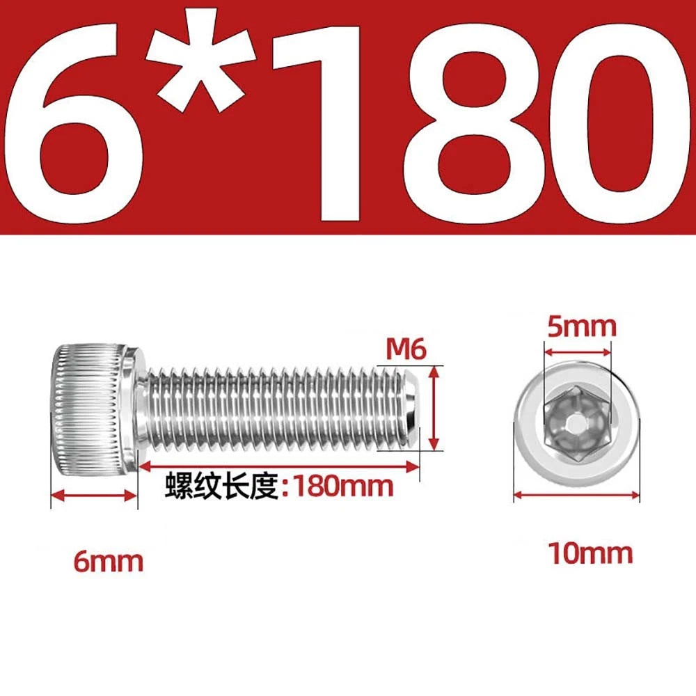 Socket Head Cap Screws – A2 Stainless Steel, M6 to M24, Hex Drive (DIN 912)
