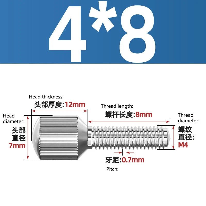 A2 Stainless Steel Knurled Thumb Screws – Small Head, Hand Tighten Fasteners (M2 to M8) - HomeDIYer