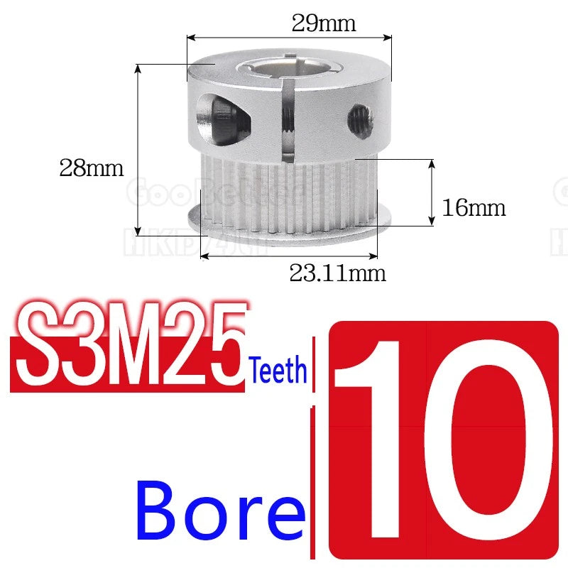 S3M Timing Pulley Belt Synchronous Wheel Gear 3D Printer Bore 5-15mm 20-28 Teeth