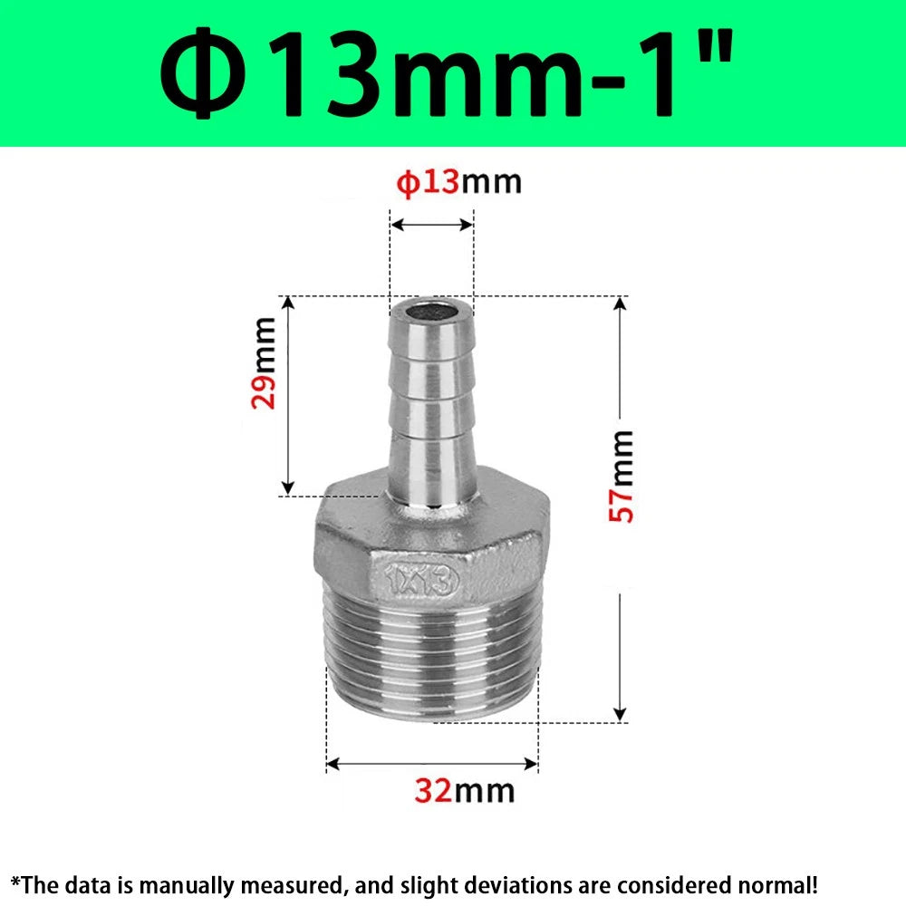 Male NPT Hose Barb Adapter Fittings – 316L Stainless Steel
