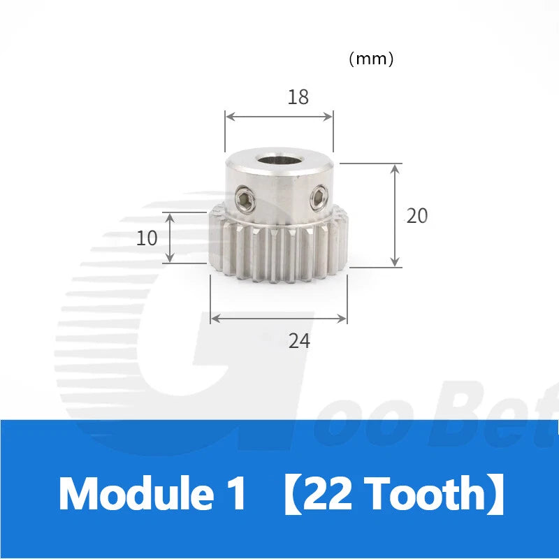 Mod 0.5 1 1.5 2 Precision Spur Gear Stainless Steel with Hub 12 Tooth - 60 Tooth