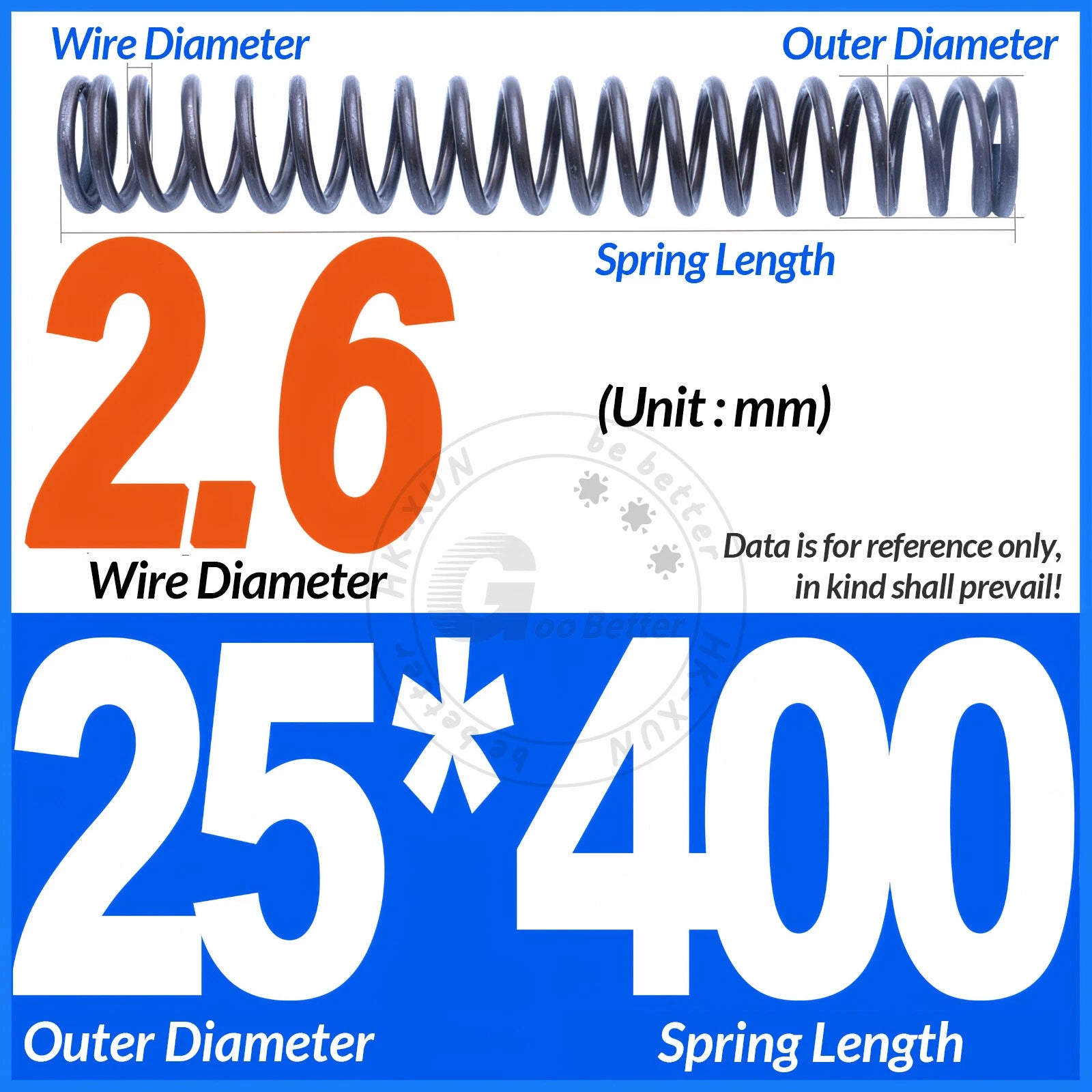 Length 305mm Compression Spring Pressure Springs OD 3-60mm Wire Dia 0.3mm-6.0mm