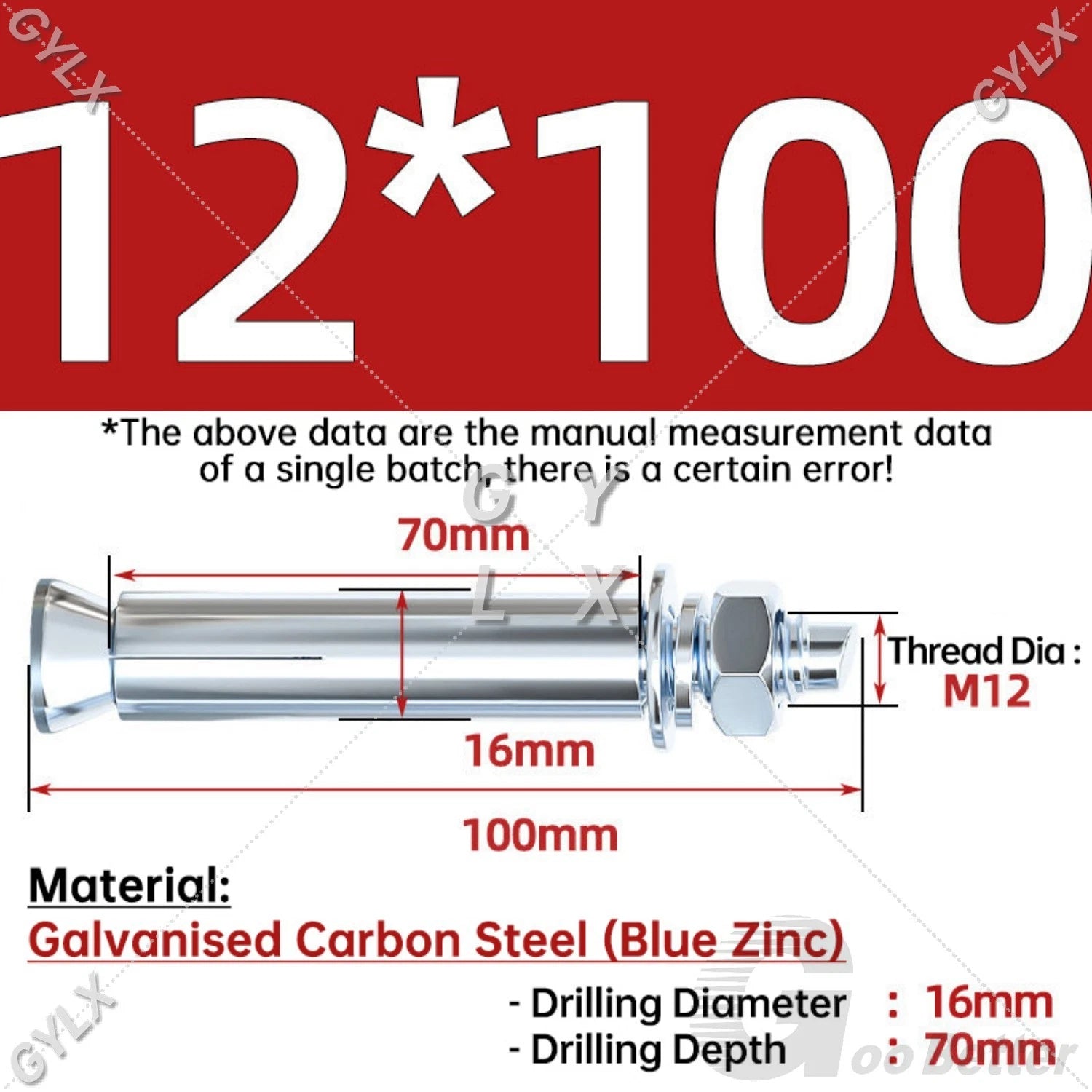 Concrete Expansion Bolts Wall Anchor Screws — M6 to M20 | Stainless Steel & Zinc Plated