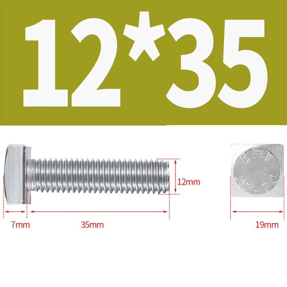 M8 M10 M12 Square Head Bolts Full Threaded 304 Stainless Steel 12–100mm - HomeDIYer