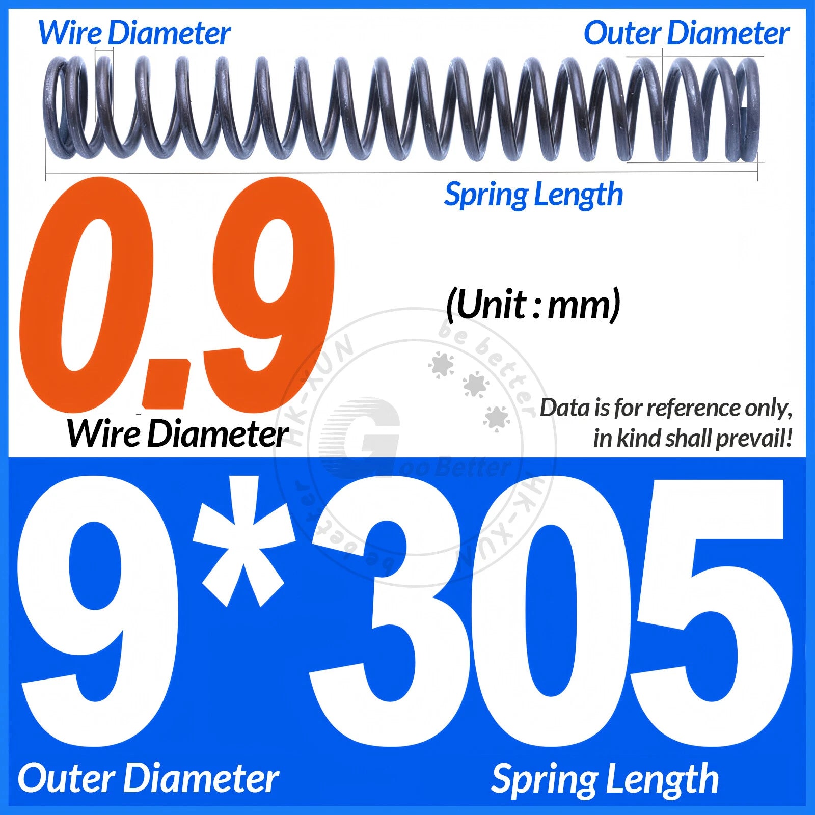 Length 305mm Compression Spring Pressure Springs OD 3-60mm Wire Dia 0.3mm-6.0mm