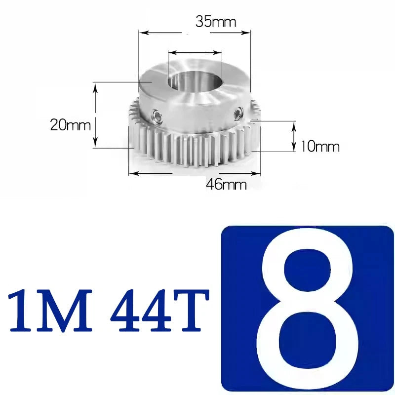 Spur Gears 1M Transmission Gear With Step Stainless Steel Motor Gear 32~50 Teeth