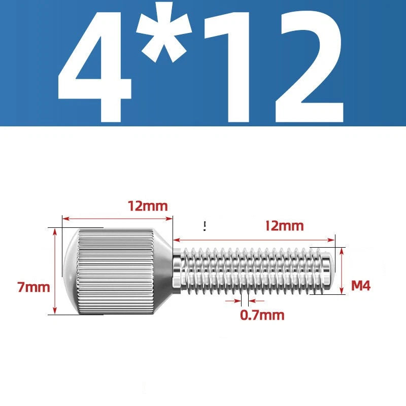 Knurled Thumb Screws – 304 Stainless Steel Small Head Thumbscrew Bolts M2–M8