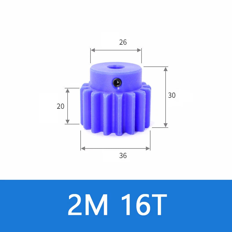 Blue Nylon Spur Gears 1/1.5/2/3Mod Transmission Gear 12-60T With Step Motor Gear
