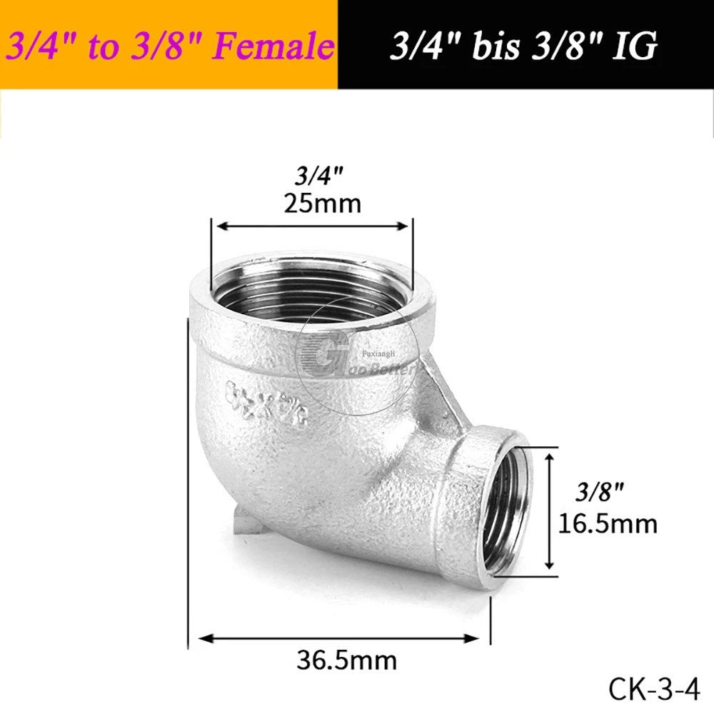 A2 Stainless Steel BSP Reducer Elbow Pipe Fittings | 1/8" to 4" Male Female